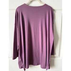 J. Jill Simply Supima Cotton Purple Crew Neck Tunic Top Womens XL Petite